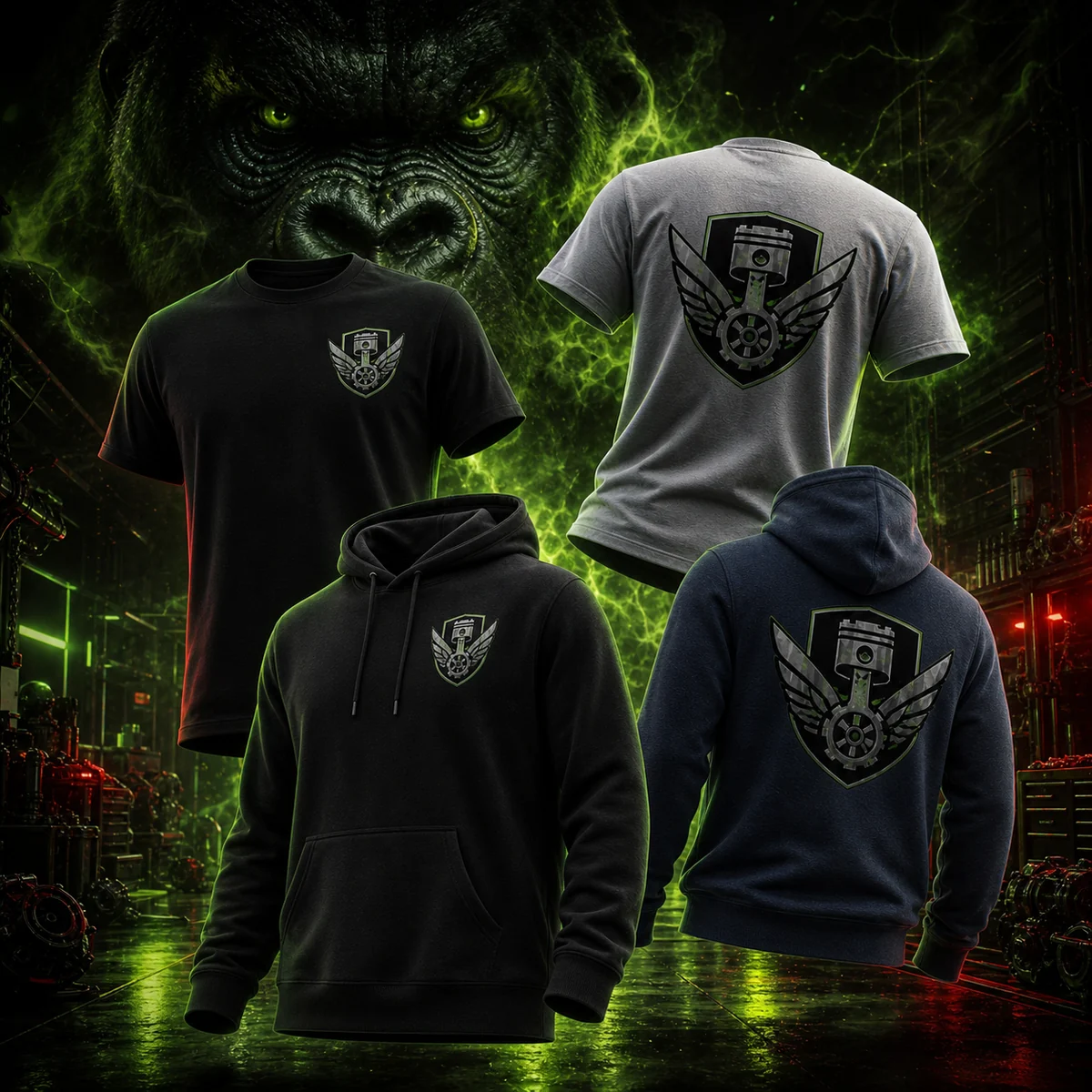 Mythisch inszenierte individuelle Vereins-T-Shirts und Hoodies