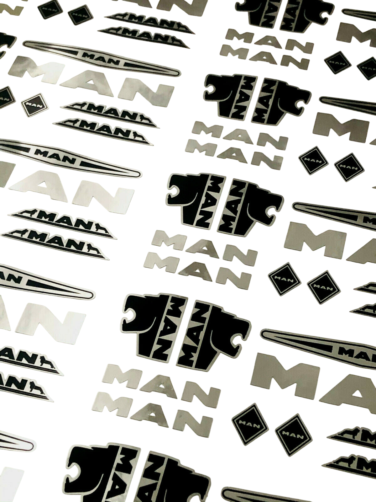 10tlg MAN Chrom Black Set 114 116 Tamiya Wedico LKW RC Truck Lowe Aufkleber Modellbau Beschriftung