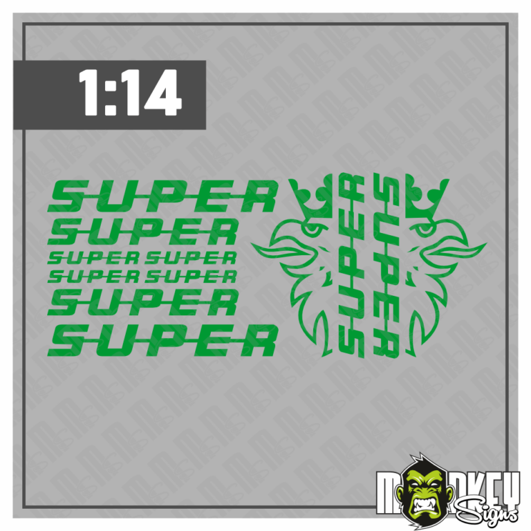10tlg. Scania SUPER Aufkleber Set für 1:14 Tamiya LKW Truck Sticker grün