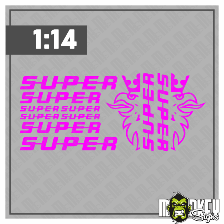 10tlg. Scania SUPER Aufkleber Set für 1:14 Tamiya LKW Truck Sticker magenta