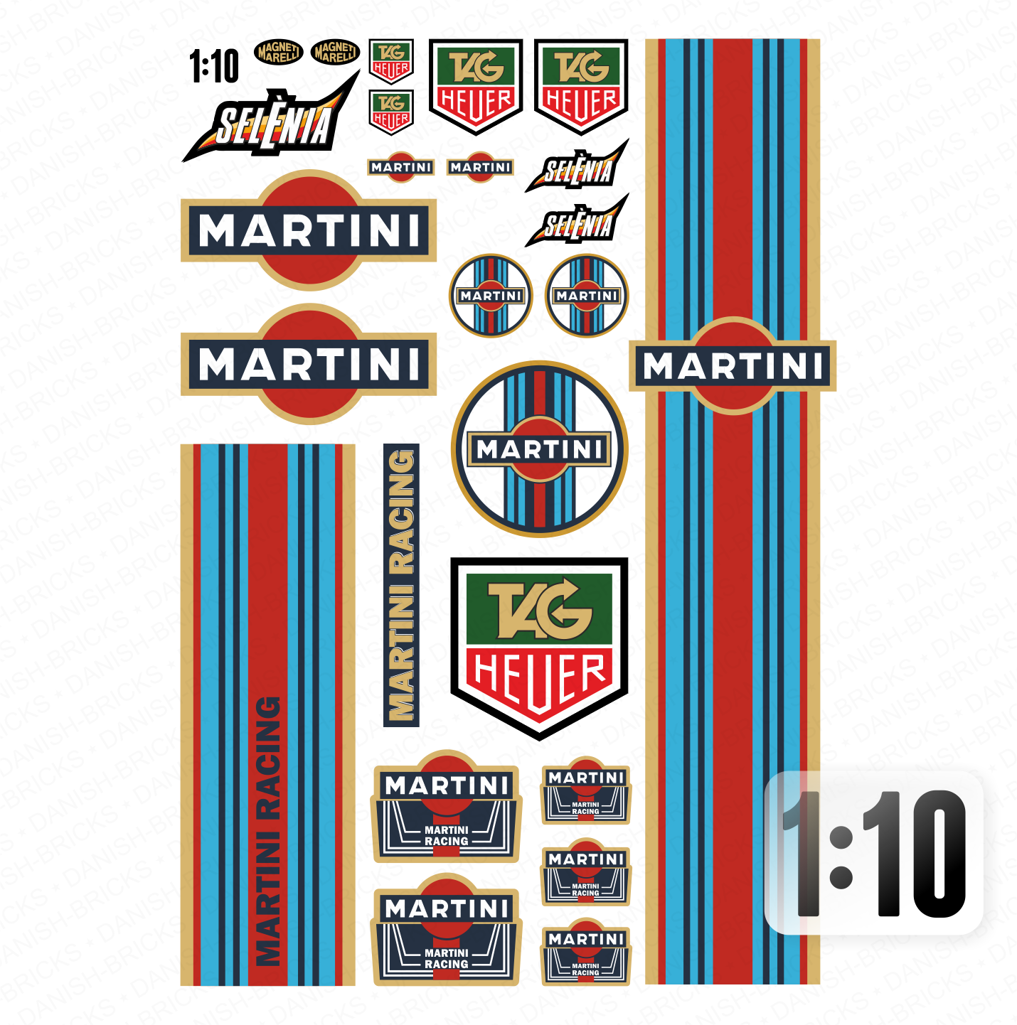 110-RC-Car-Aufkleber-Racing-Martini-Hoonigan-LeMans-Drifter-Classic-Oldtimer-modellbau-beschriftung-3.png 1:10 RC Car Aufkleber - Racing Martini Hoonigan LeMans Drifter Classic Oldtimer – Bild 3
