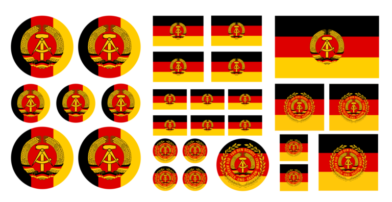 1:12 - 28tlg. Set DDR Hoheitszeichen Panzer Aufkleber Sticker Crawler LKW W50