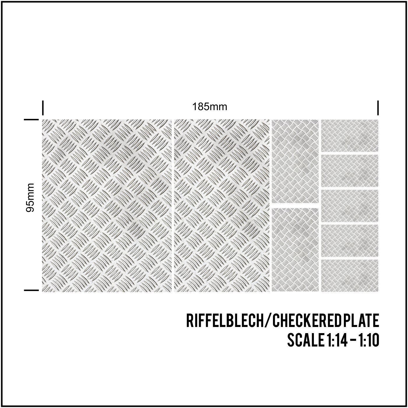 114 110 Riffelblech Chrom Selbstkl Checkered Plate Printed Chrom Foil B Modellbau Beschriftung