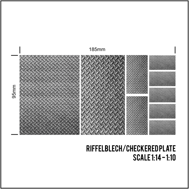 1:14 - 1:10 Riffelblech Chromfolie selbstkl / Checkered Plate printed Chrom Foil