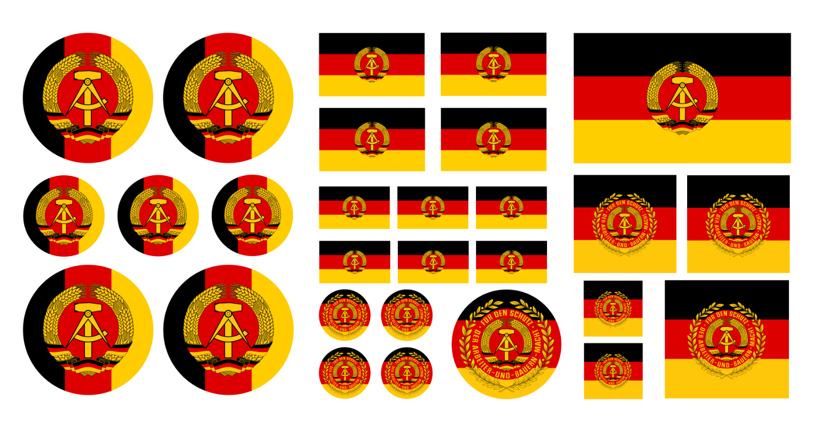 114 28tlg Set DDR Hoheitszeichen Panzer Aufkleber Sticker Tamiya LKW W50 Modellbau Beschriftung