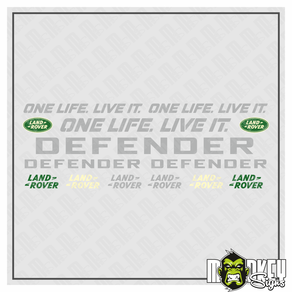 12 Teiliges Aufkleber Set 110 Land Rover Defender RC Sticker Modellbau Grau Modellbau Beschriftung