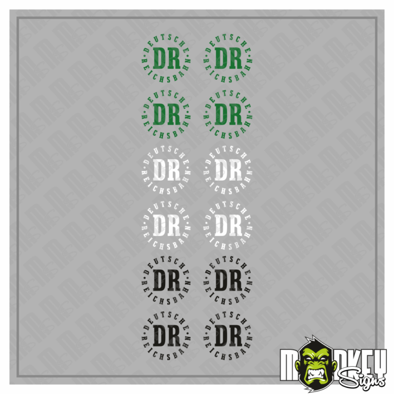 12 teiliges Aufkleber Set Gartenbahn LGB 1:22,5 Reichsbahn DDR Spur G - 29mm