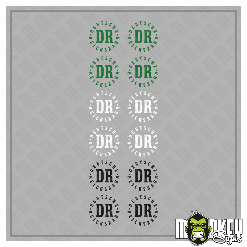 12 Teiliges Aufkleber Set Gartenbahn LGB 1225 Reichsbahn DDR Spur G 29mm Modellbau Beschriftung