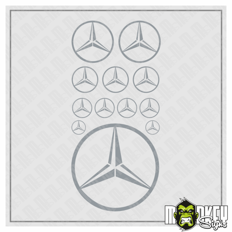 12x MB Sterne Sticker Grau 6–38mm Set Tamiya RC Truck Modellbau LKW Wedico