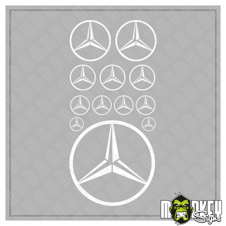 12x MB Sterne Sticker weiss 6–38mm Set Tamiya RC Truck Modellbau LKW Wedico