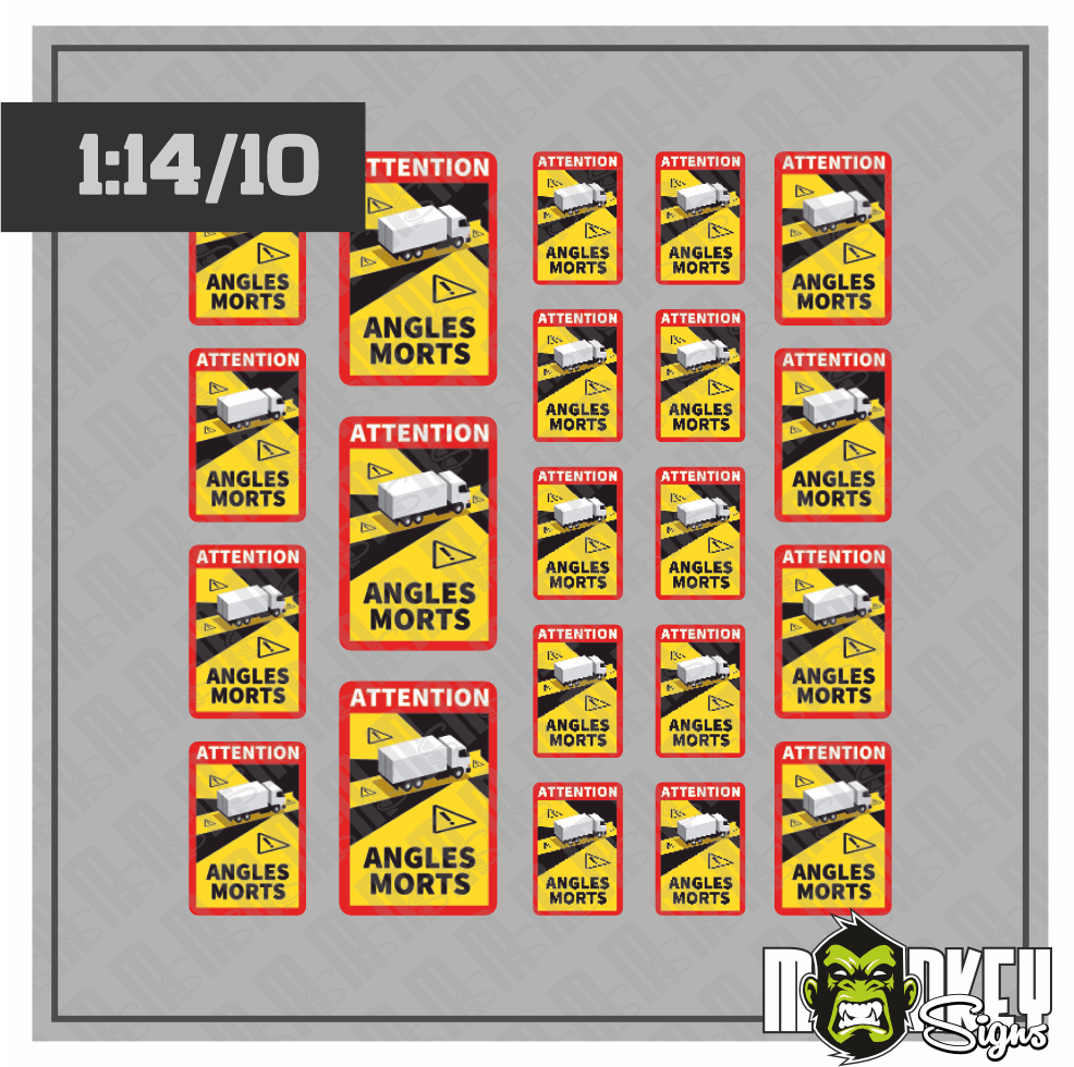 21 Teil Angles Morts Aufkleber Set LKW Truck Fur 114 Und 110 Modellbau Modellbau Beschriftung