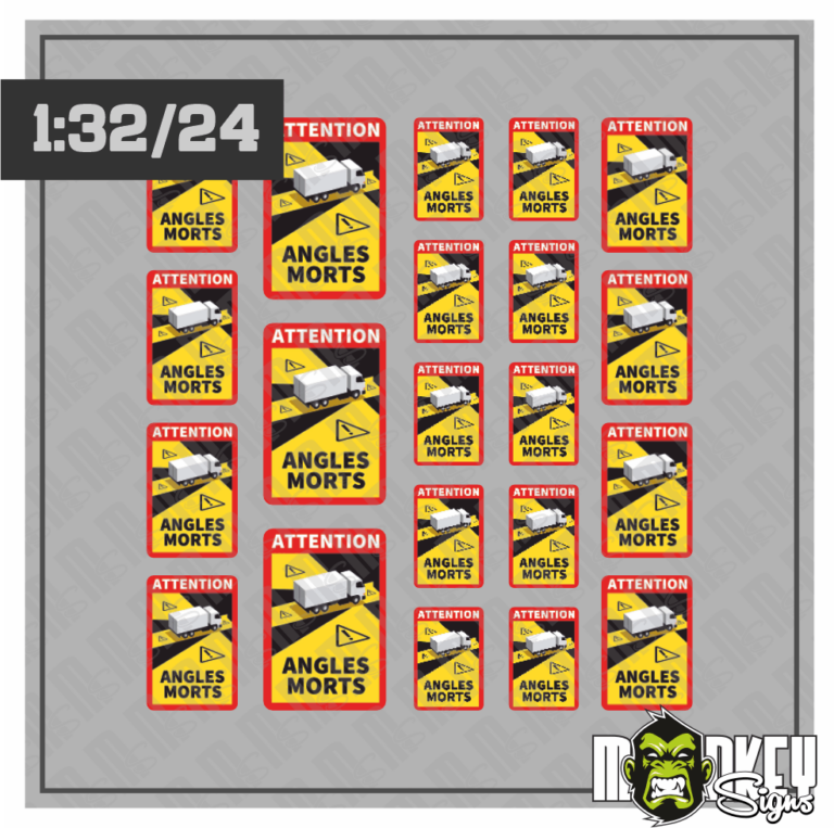21 teil. Angles Morts Aufkleber-Set LKW Truck für 1:32 und 1:24 Modellbau