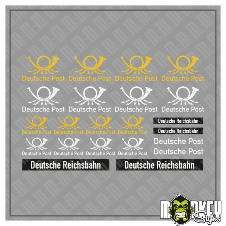 22teiliges Aufkleber Set Spur G Gartenbahn Reichsbahn Beschriftung Deutsche Post