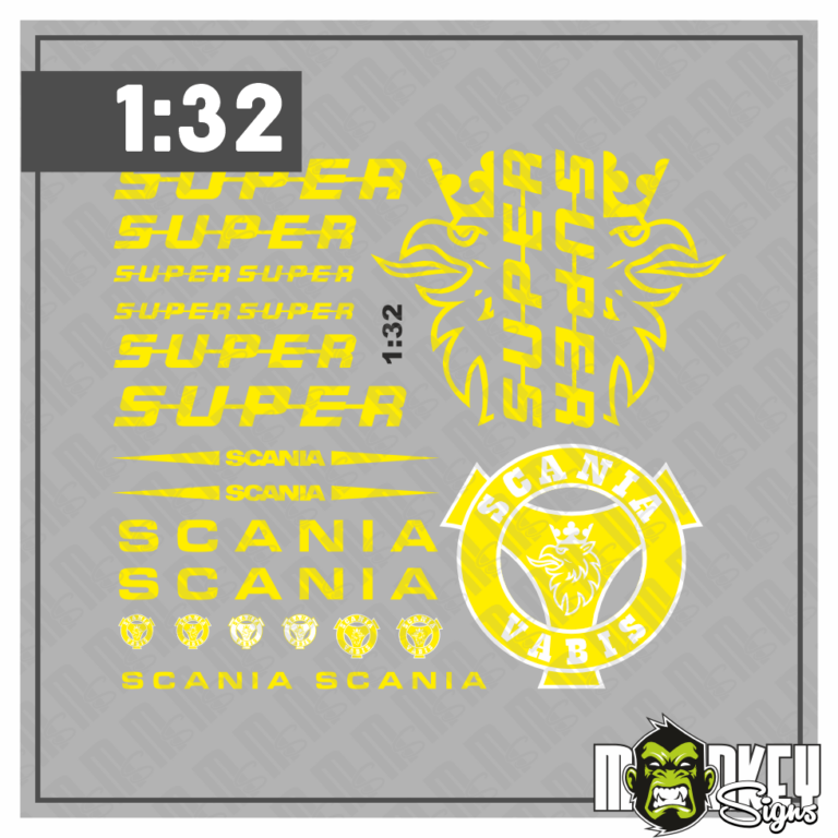 23tlg. Scania Aufkleber Set für 1:32 SIKU WIKING LKW Truck Sticker gelb
