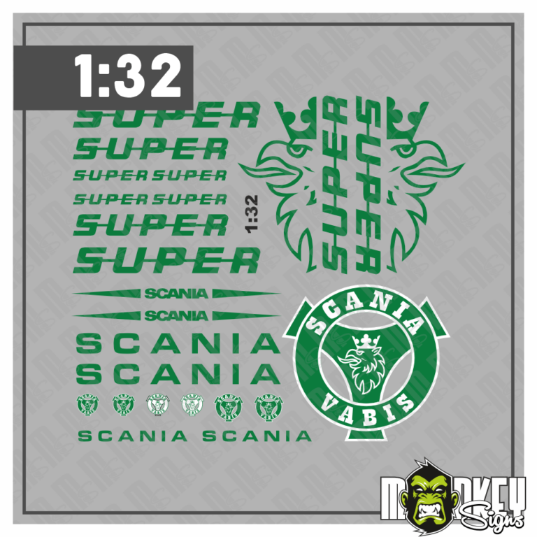 23tlg. Scania Aufkleber Set für 1:32 SIKU WIKING LKW Truck Sticker grün