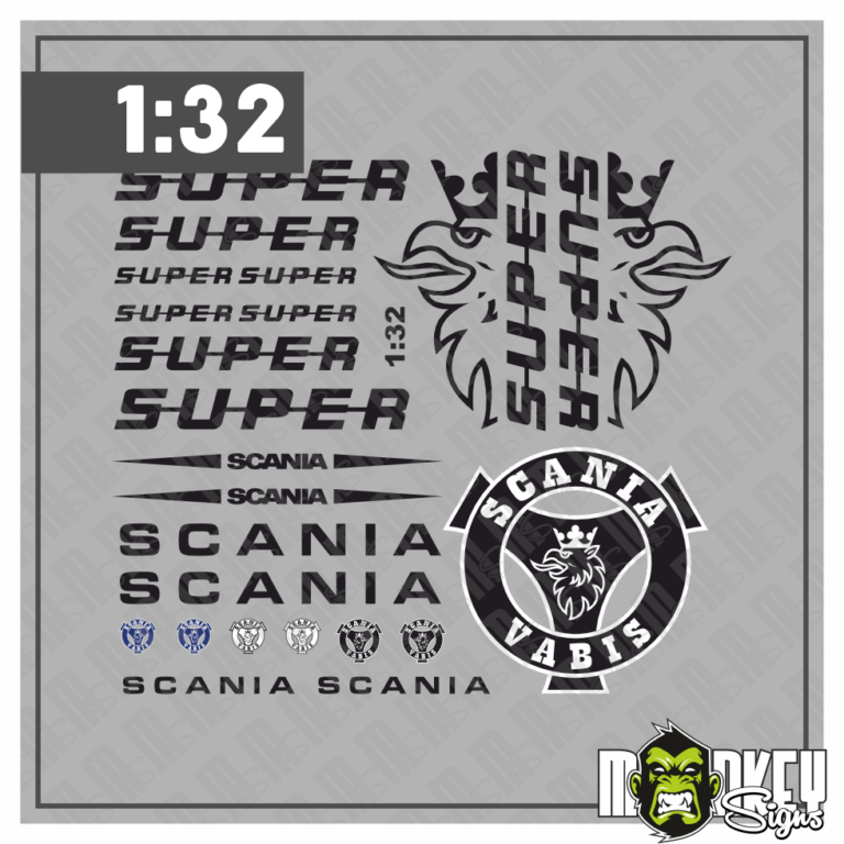 23tlg. Scania Aufkleber Set für 1:32 SIKU WIKING LKW Truck Sticker schwarz
