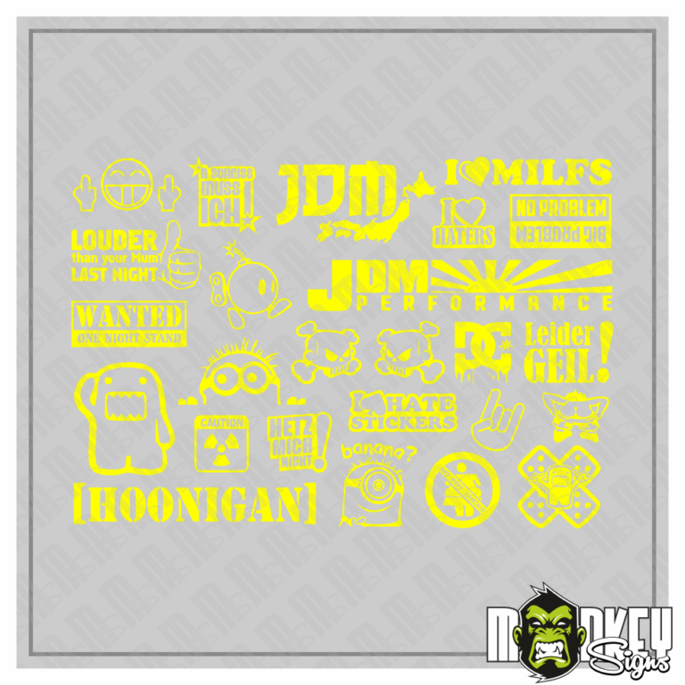 RC Crawler & Truck Beschriftungen 25x JDM Drifter Sticker Set Aufkleber Tuning Racing RC Modellbau gelb