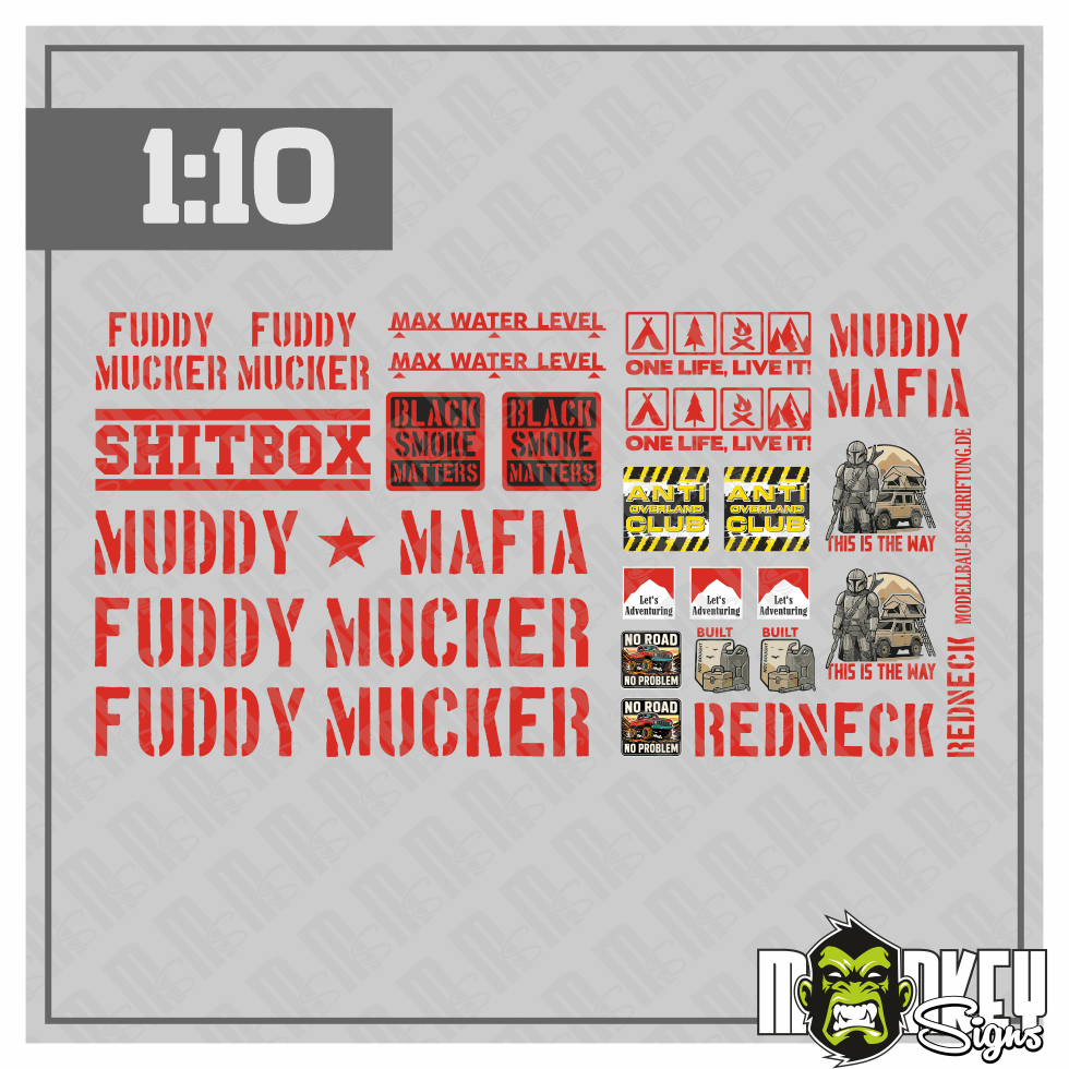26 Tlg Aufkleber Set 110 Crawler Offroad RC Sticker Modellbau 4x4 Trail C Modellbau Beschriftung