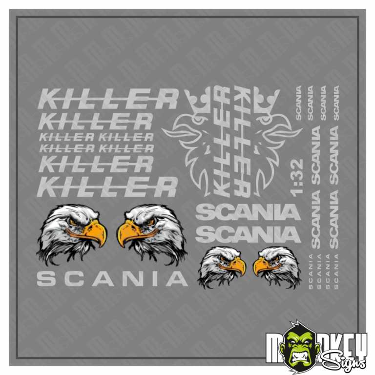 29tlg. Scania Aufkleber Set für 1:32 SIKU WIKING LKW Truck Sticker grau