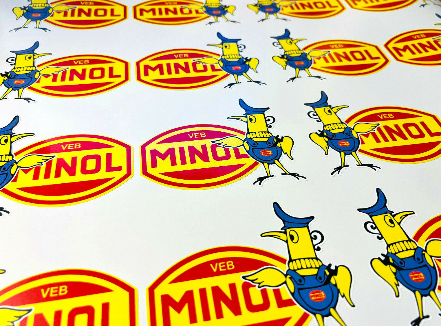 2er Minol Pirol Logo Werbung Oldschool Aufkleber Trabant Wartburg Sticker Retro Modellbau Beschriftung