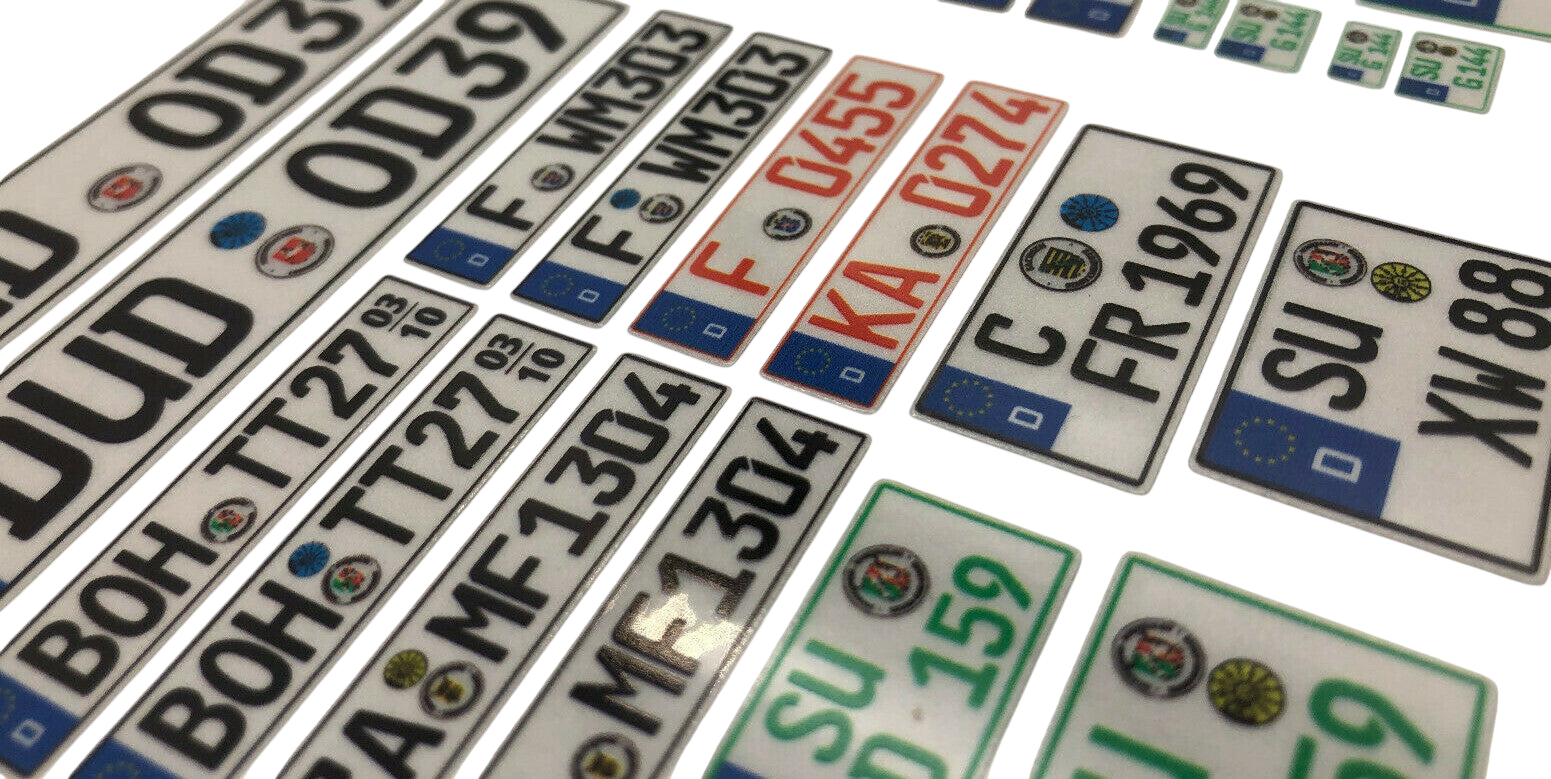 2er Set REFLEKTIERENDE WUNSCHKENNZEICHEN EU 15 16 Modellbau Beschriftung