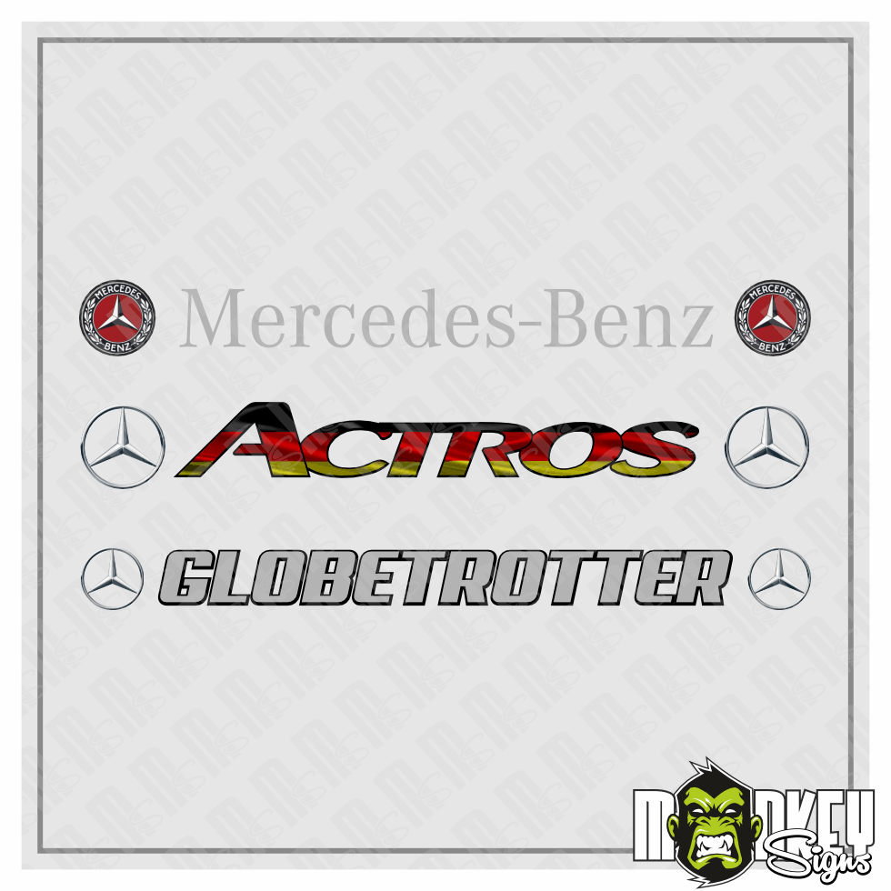 3 Teiliges Aufkleber Set Mercedes Tamiya LKW 114 RC Truck Modellbau Sticker Modellbau Beschriftung
