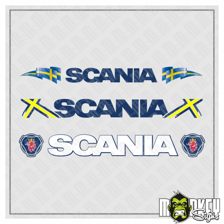 3-teiliges Aufkleber Set SCANIA Tamiya LKW 1:14 RC Truck Modellbau Sticker