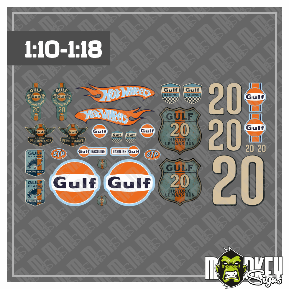 31teiliges RC Crawler Aufkleber Set GULF 110 118 Sticker Passend Fur Modellbau Modellbau Beschriftung