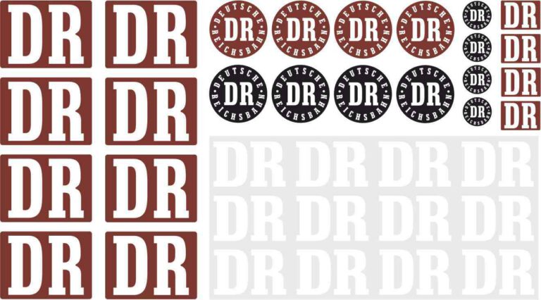 36teil. AUFKLEBER BRAUN - DR DEUTSCHE REICHSBAHN Piko LGB Spur G DECAL 019