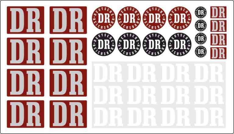 36teil. AUFKLEBER Set - DR DEUTSCHE REICHSBAHN Piko LGB Spur G DECAL 018