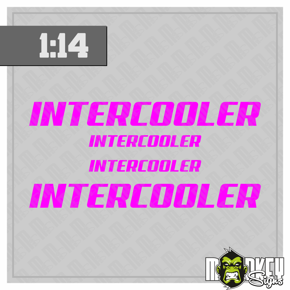 3teil 114 Frontscheiben Aufkleber Truck Tamiya RC 114 Intercooler Magenta Modellbau Beschriftung