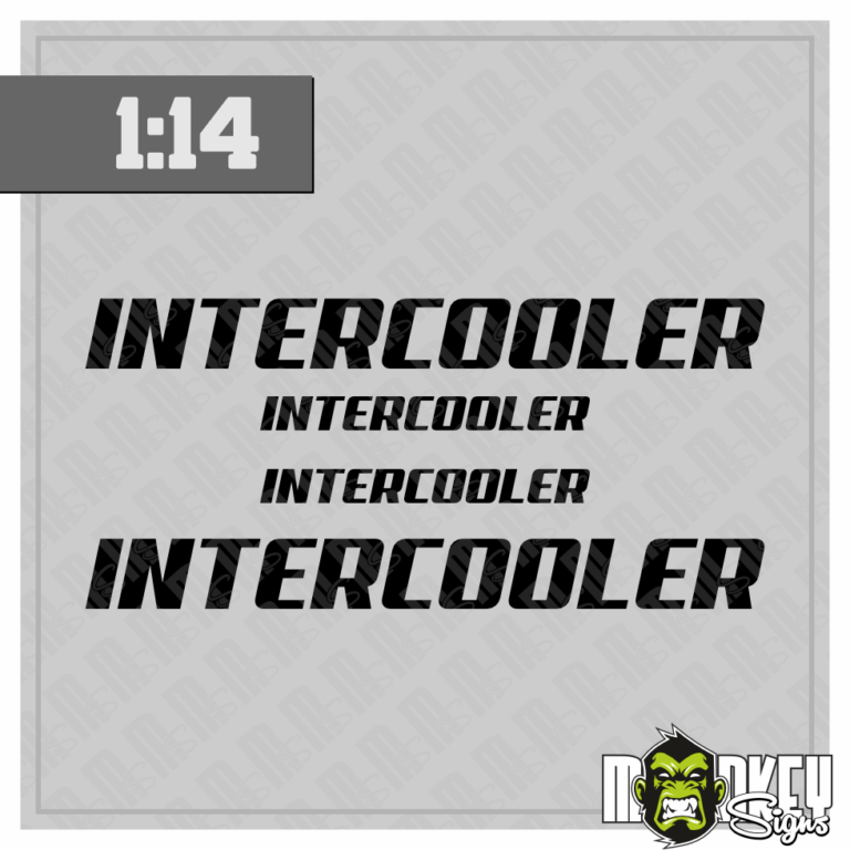 3teil. 1:14 Frontscheiben Aufkleber Truck Tamiya RC 1:14 Intercooler schwarz