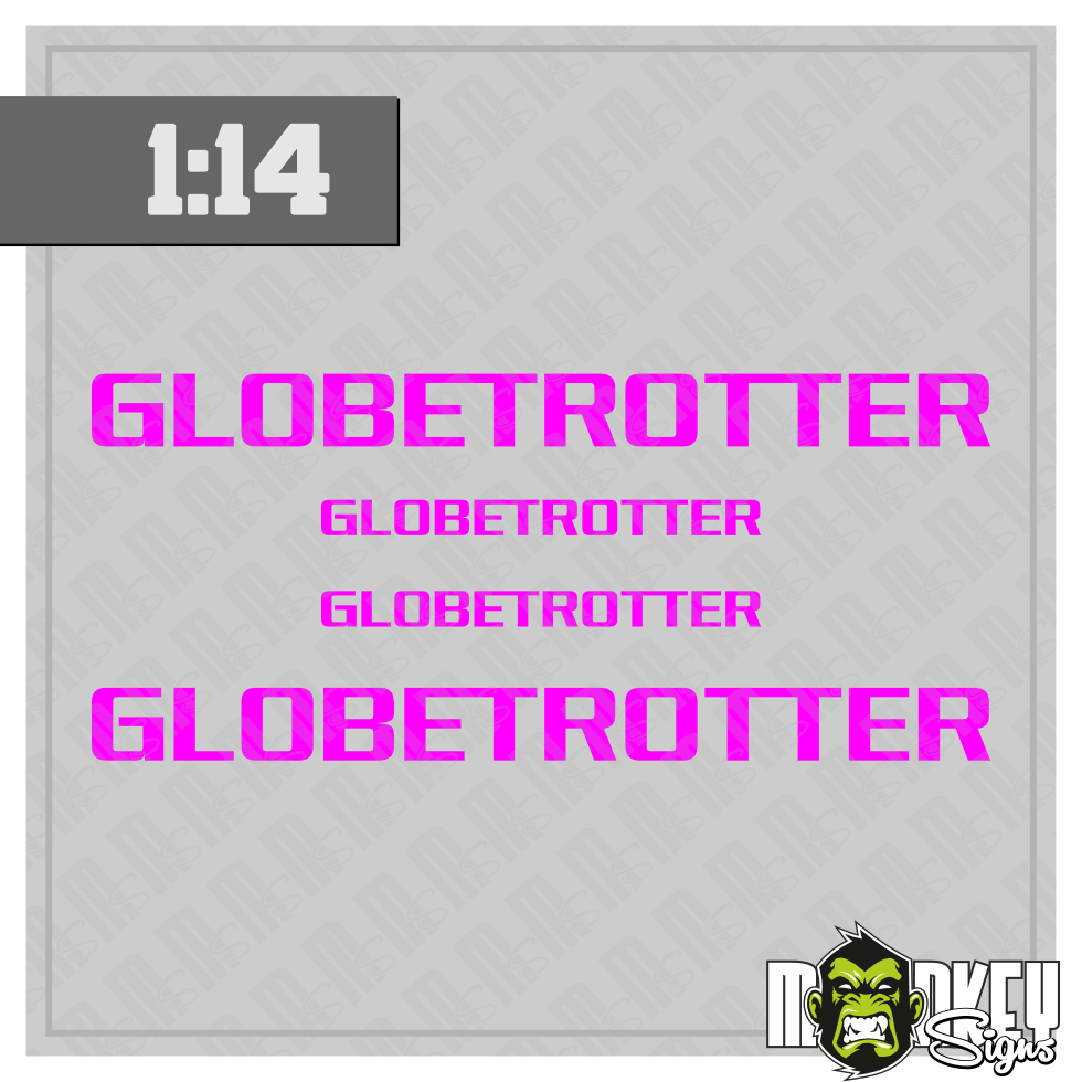 3teil 114 Frontscheiben Aufkleber Truck Tamiya RC Globetrotter Magenta Modellbau Beschriftung