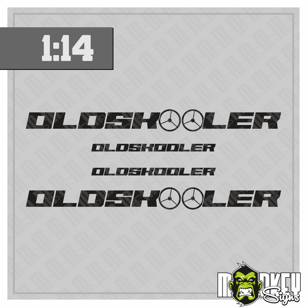 3teil 114 Frontscheiben Aufkleber Truck Tamiya RC Oldskooler Black Modellbau Beschriftung