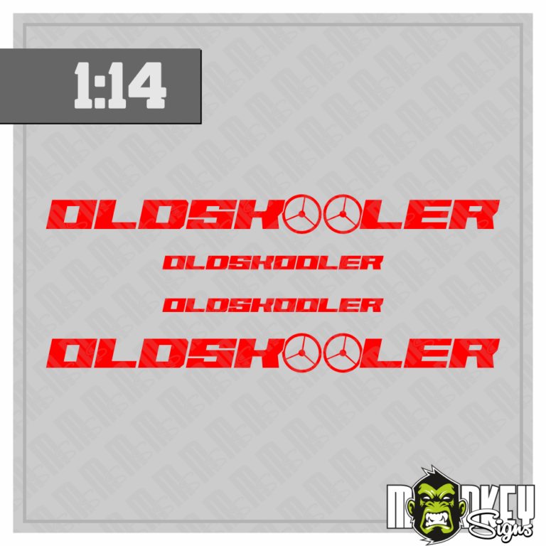 3teil. 1:14 Frontscheiben Aufkleber Truck Tamiya RC Oldskooler rot