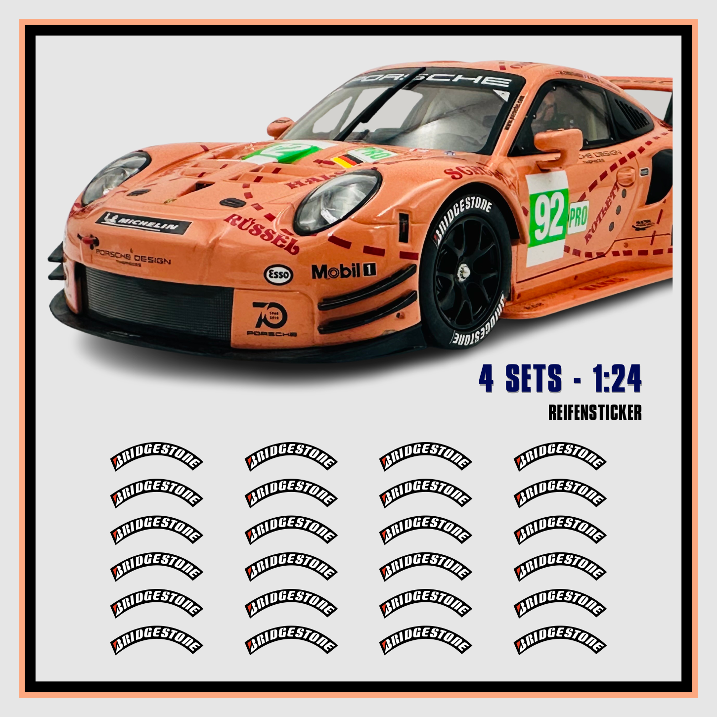 4x6er Set Reifen Markierung Bridg Aufkleber Decal 124 Fur Slot Car Carrera 124 Modellbau Beschriftung