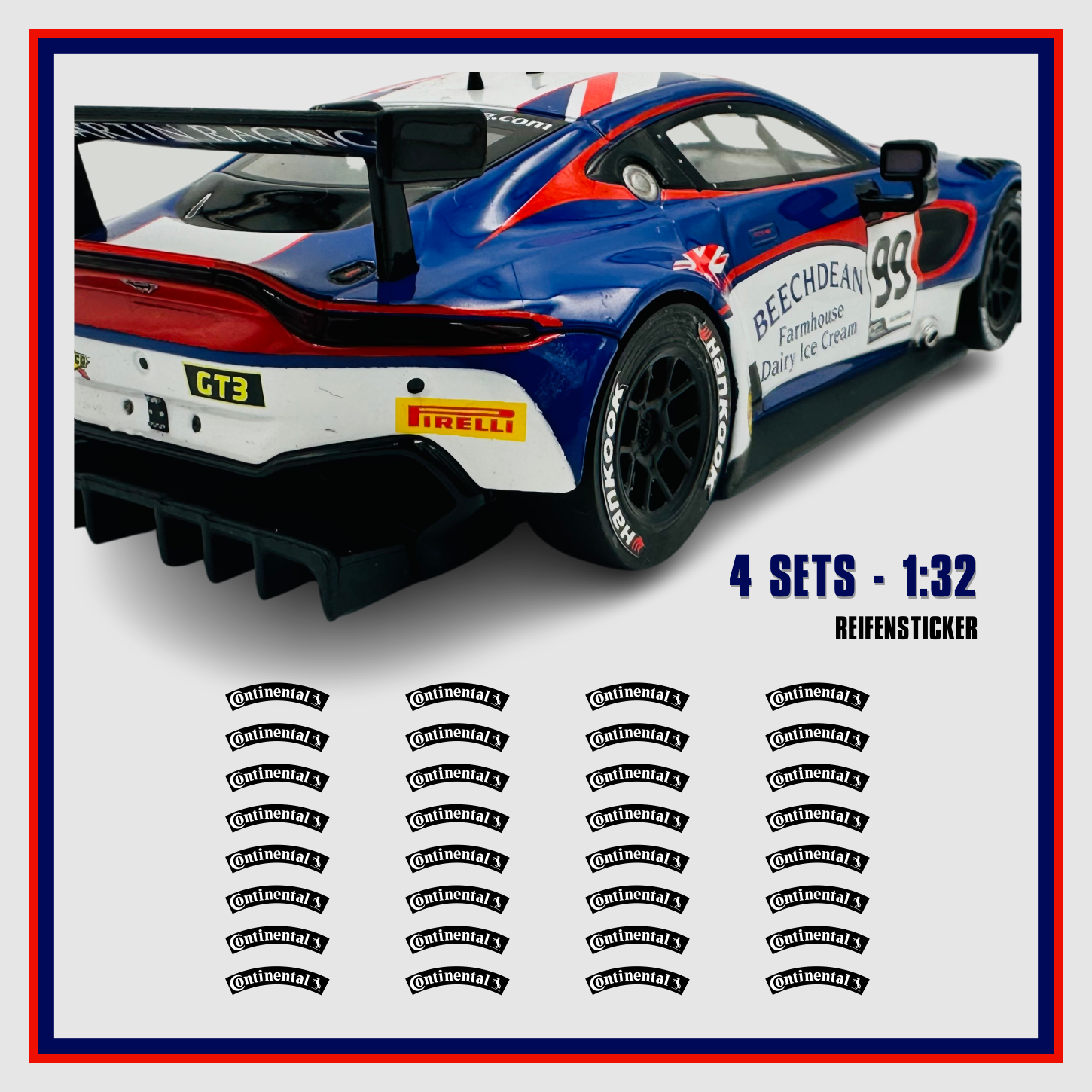 4x8er Set Reifen Markierung Conti Aufkleber Decal 132 Fur Slot Car Carrera 132 Modellbau Beschriftung