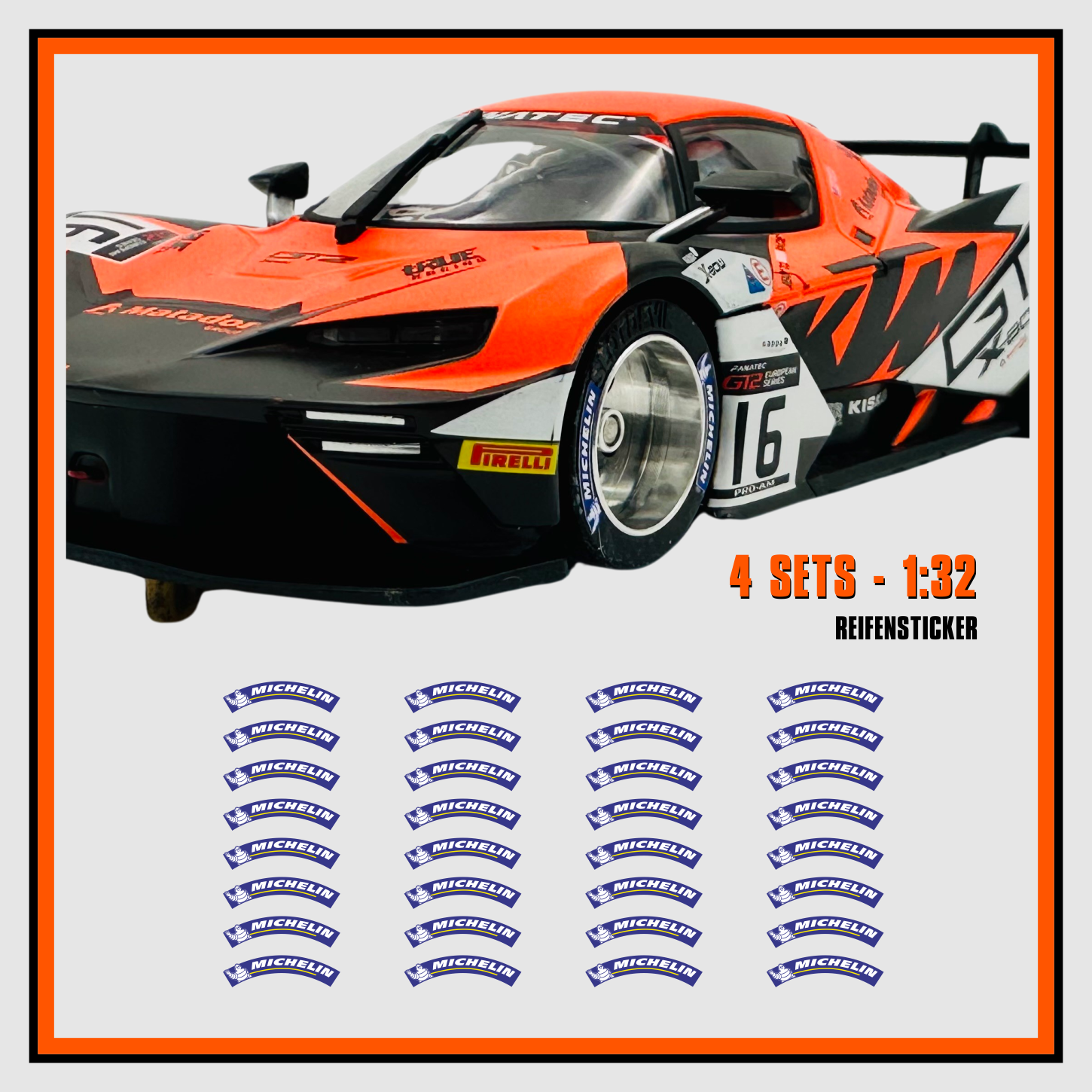 4x8er Set Reifen Markierung Mich A Aufkleber Decal 132 Fur Slot Car Carrera 132 Modellbau Beschriftung