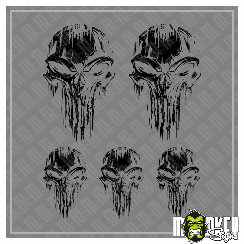 5 Teilg RC Crawler Drifter Aufkleber Set Punisher Black Sticker Fur Modellbau Modellbau Beschriftung