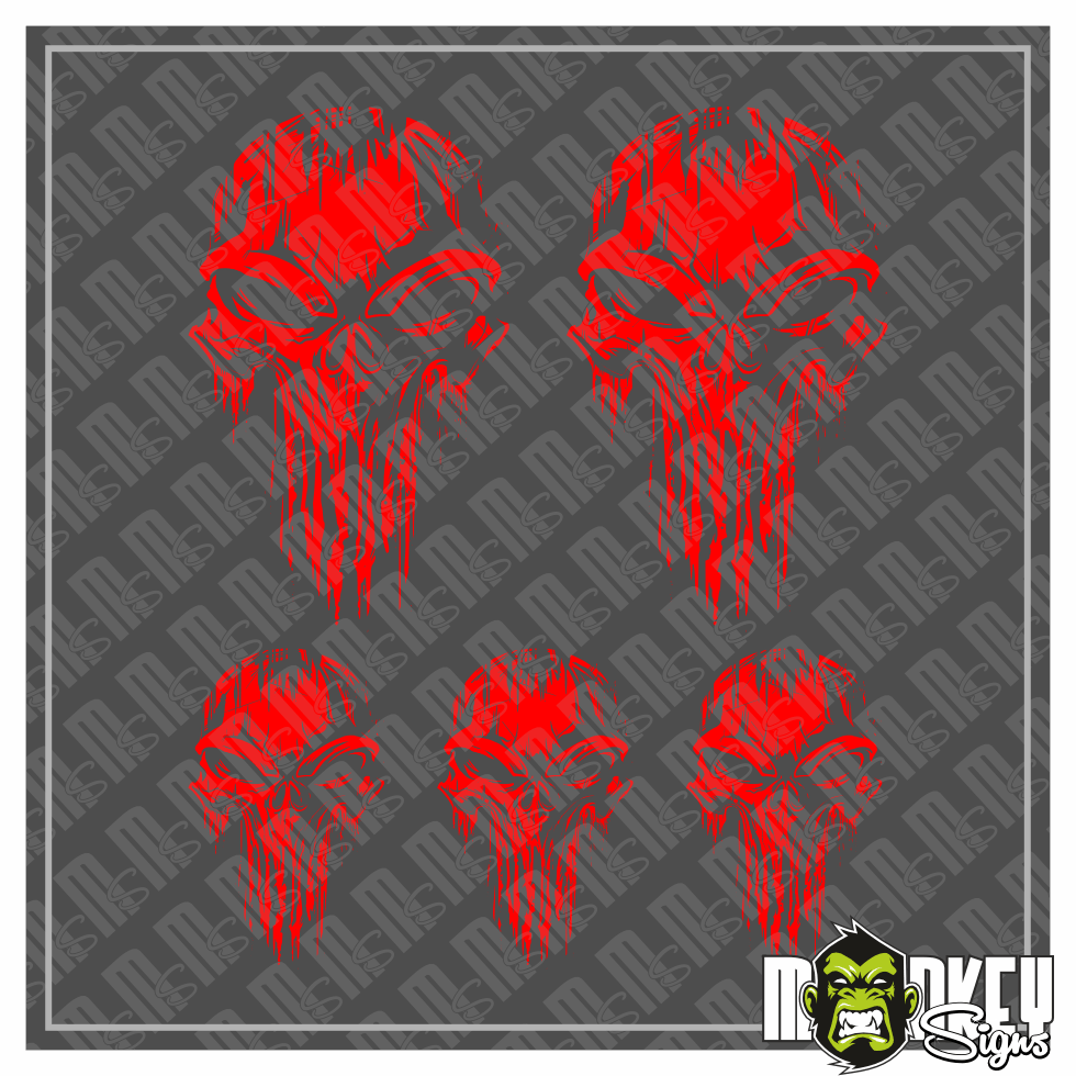 5 Teilg RC Crawler Drifter Aufkleber Set Punisher Rot Sticker Fur Modellbau Modellbau Beschriftung