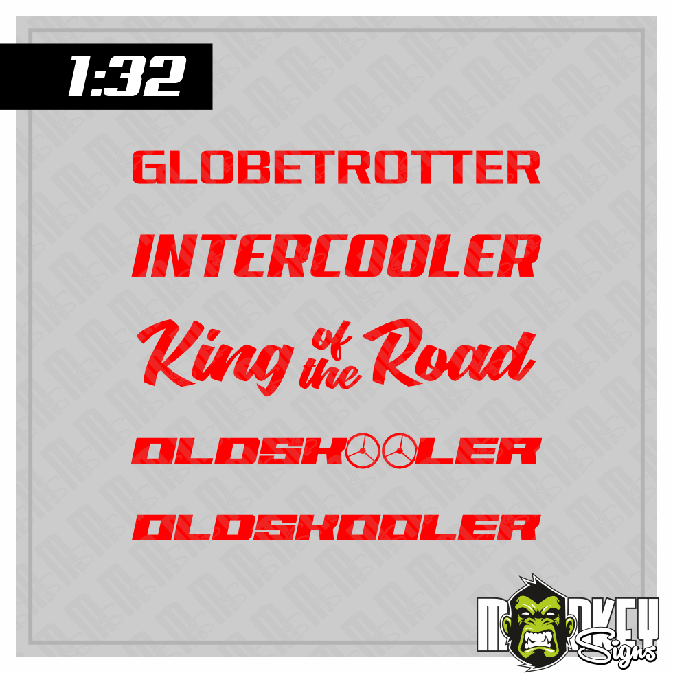 5 Teiliges Set Frontscheibenaufkleber 132 Sticker Zubehor LKW Modellbau Rot Modellbau Beschriftung