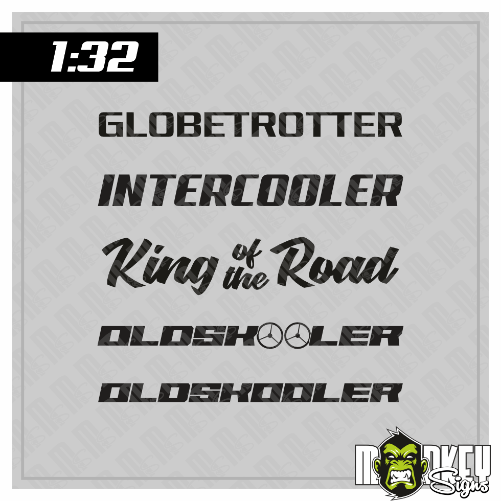 5 Teiliges Set Frontscheibenaufkleber 132 Sticker Zubehor LKW Modellbau Schwarz Modellbau Beschriftung