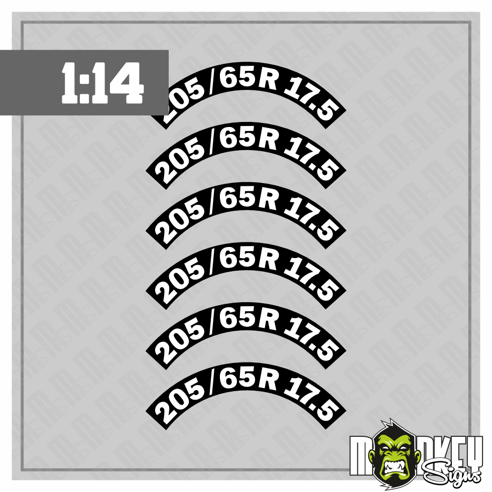 6 Teilig Reifenbeschriftung Tieflader 20565R 17 5 Aufkleber Tamiya 114 Modellbau Beschriftung