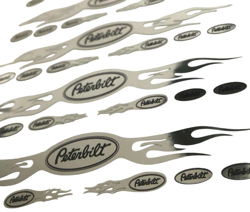 7teilig CHROM PETERBILT Flames BLACK OUT TRUCK USA 114 STICKER RC AUFKLEBER USA Modellbau Beschriftung