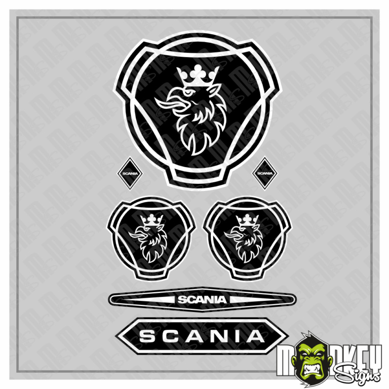 7x Scania Sticker Set Modellbau 1:14 1:16 LKW RC Truck Aufkleber Tamiya black