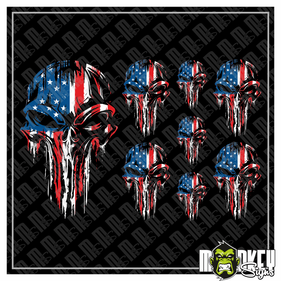 8 Teilg RC Crawler Drifter Aufkleber Set Punisher USA Sticker Fur Modellbau Modellbau Beschriftung