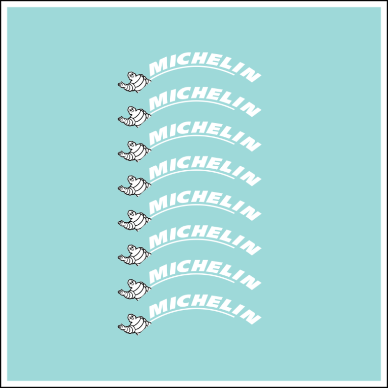 Reifenbeschriftungen 8 tlg. Decal 1:24 Reifenbeschriftung Michelin A / Oldtimer Youngtimer Racing