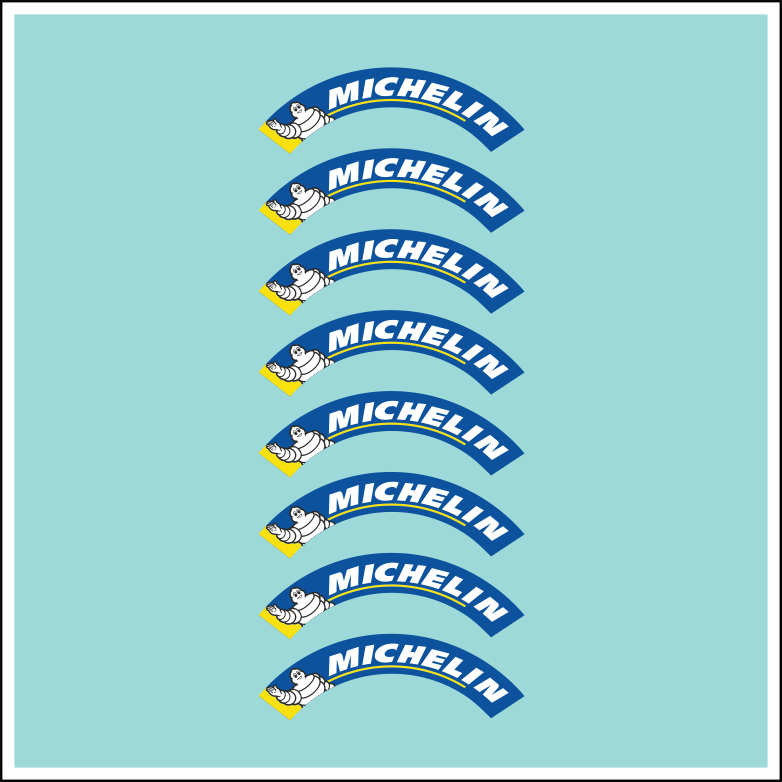 8 Tlg Decal 132 Reifenbeschriftung Michelin B Oldtimer Youngtimer Racing Modellbau Beschriftung