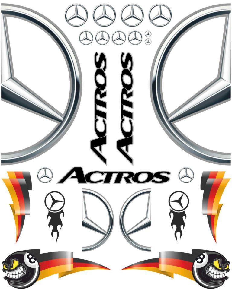 ACTROS Dekor Bogen Aufkleber Wedico 1:14,5 - 1:16 TAMIYA Sticker DECAL