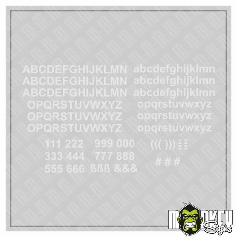 Aufkleber 209teilig Modellbau RC Slotcar Zahlen Buchstaben grau Sticker
